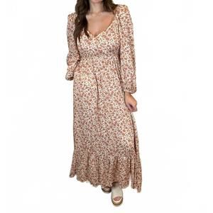 NEW ELLOH women's ellah reversible floral maxi dress in cream